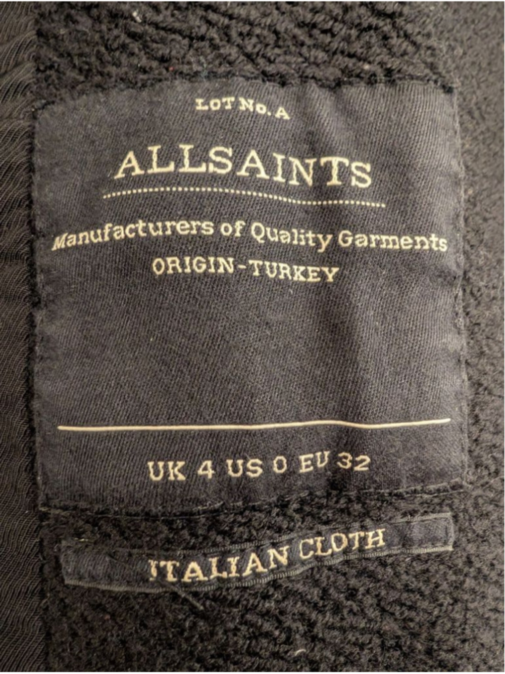 Women's ALLSAINTS Black Wool Blend Pea Coat US 0 Jaida Coat Oversized Boxy - Picture 4 of 10